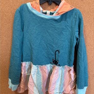 Matilda Jane Jacqueline Tern Teal and Peach Kitty Cat Hoodie